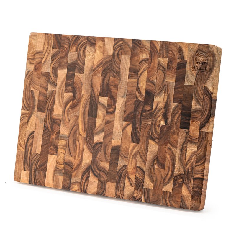 End Grain Cutting Board, Acacia Wood Cutting Board with Non-slip Feet,16" x 12" x 1",Reversible Thick Heavy-Duty Wooden Chopping Board, Large Butcher Block for Kitchen