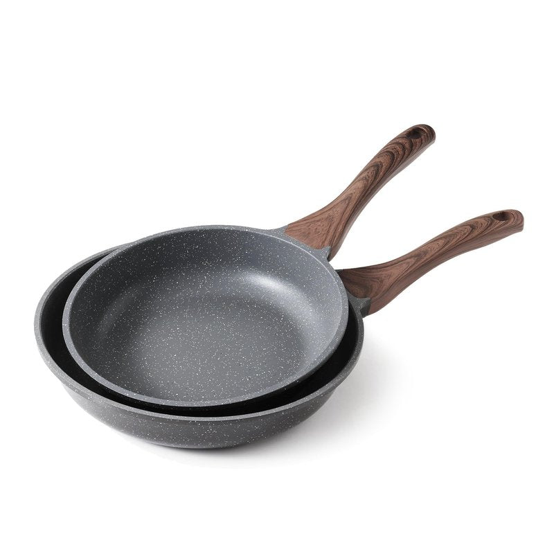 SENSARTE Nonstick Frying Pan Skillets, Swiss Granite Coating Omelette Pans, Healthy Cookware Chef's Pans, Free of Intentionally Added PFOA (9.5+11 Inch)