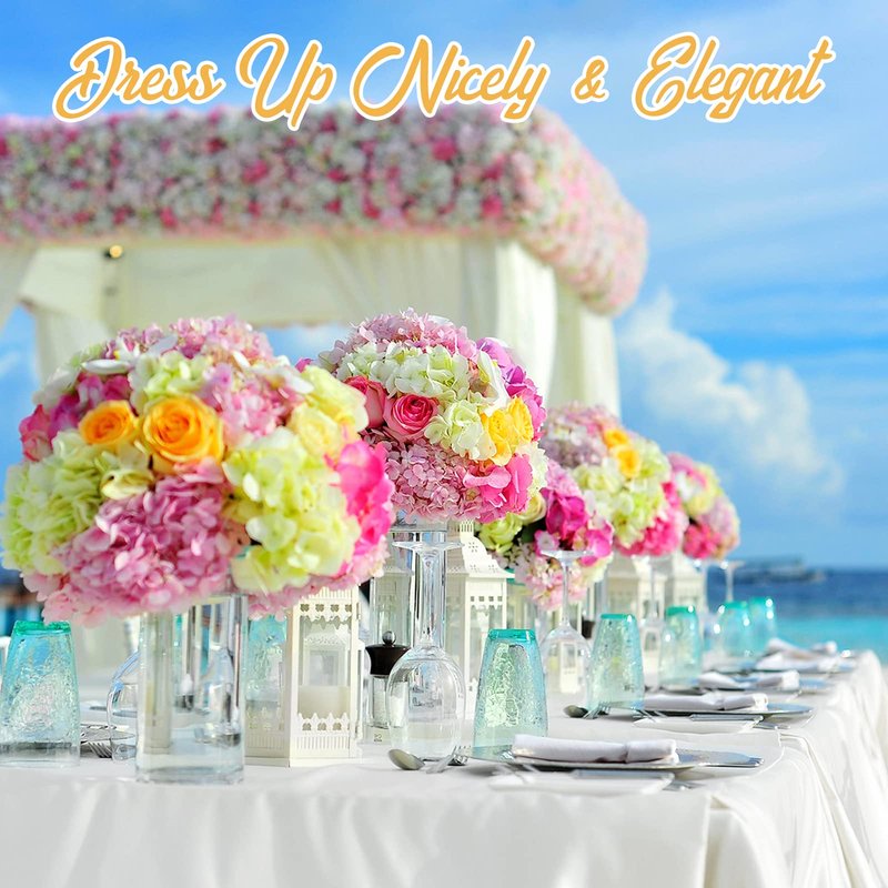 BRILLMAX 6 Pack White Tablecloths 70 x 120 Inch for 6ft & 8ft Rectangle Tables - 150 GSM Polyester Fabric, Universal Fit, Water, Stain & Wrinkle Resistant Cloth Cover for Wedding Reception Banquet