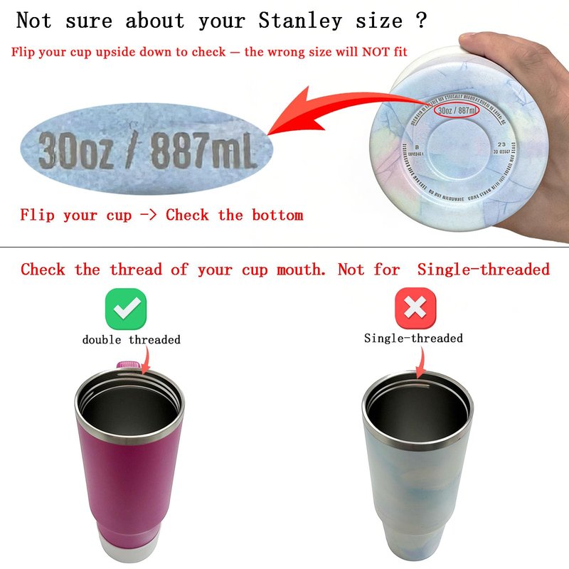 ANTAND 2 Pack Detachable Flip Straw Lid Replacement for Stanley 30 oz Cup Accessories, Leakproof Lids for 30 ounce Stanley Quencher H2.0 & ProTour Tumbler (Cream, Cream)