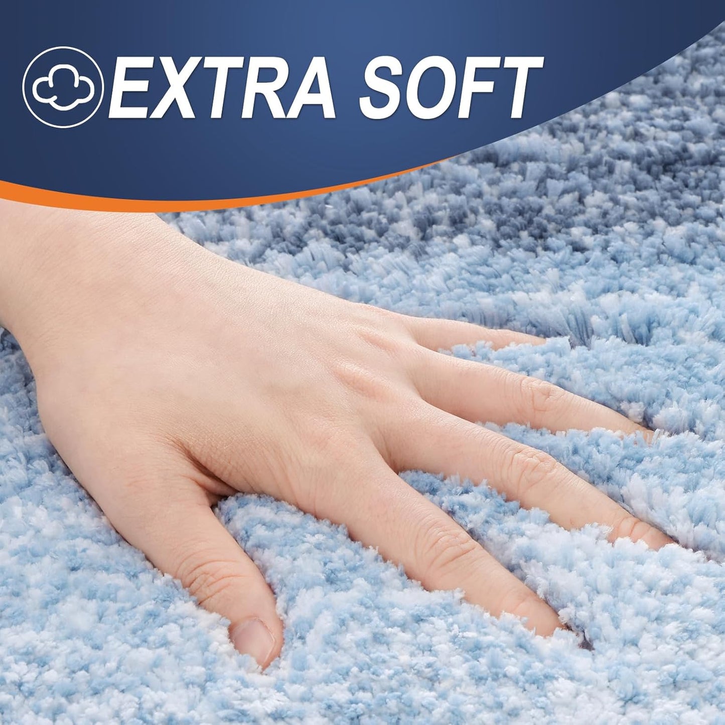 OLANLY Bathroom Runner Rug - Extra Soft Microfiber Mat | Quick Dry, Washable, 59x17 Inches, Blue