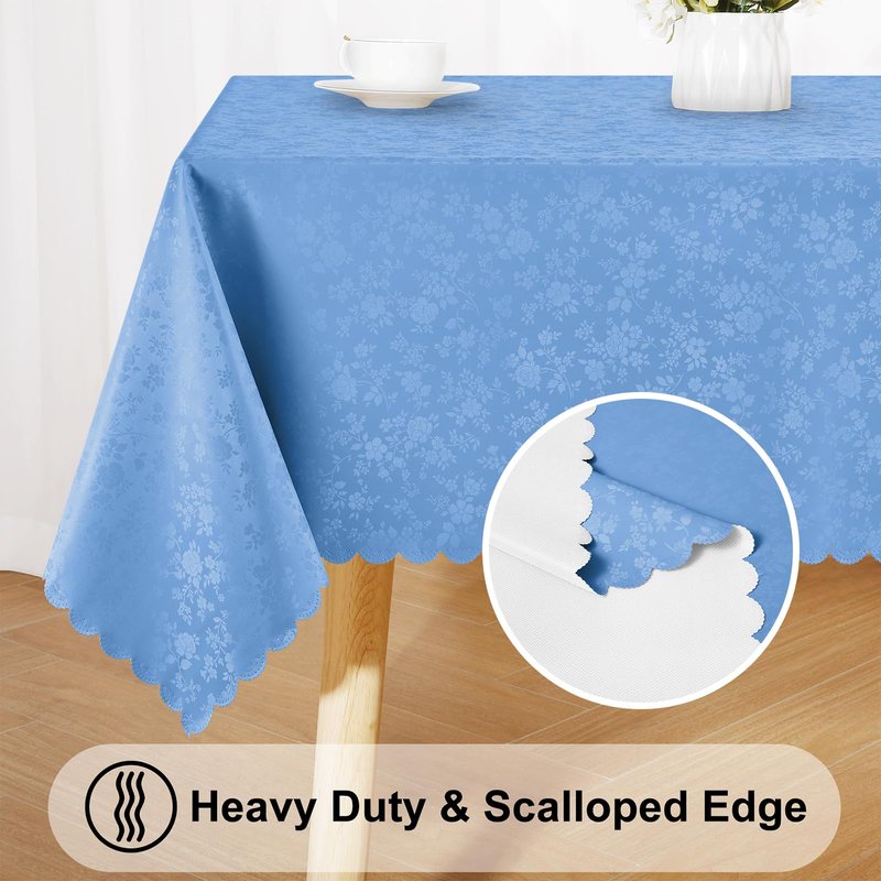 Smiry Rectangle Table Cloth, Waterproof Heavy Duty Vinyl Tablecloths, Wipeable Washable Table Cover for Kitchen and Dining Room (Grass Green, 52" X 70")