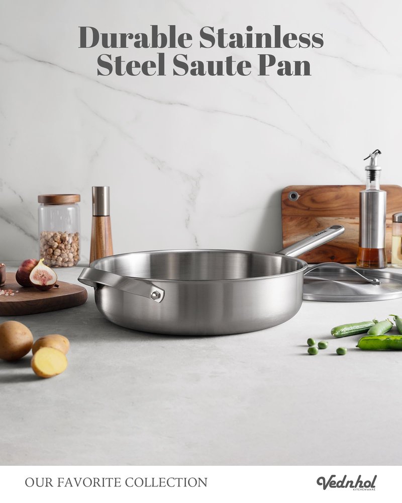 Stainless Steel Cookware Set, 8 Pcs Tir-Ply Pots and Pans Set, PFOA&PTFE Free, Dishwasher&Oven Safe, Kitchen Induction Compatible, ollas de acero inoxidable para cocinar