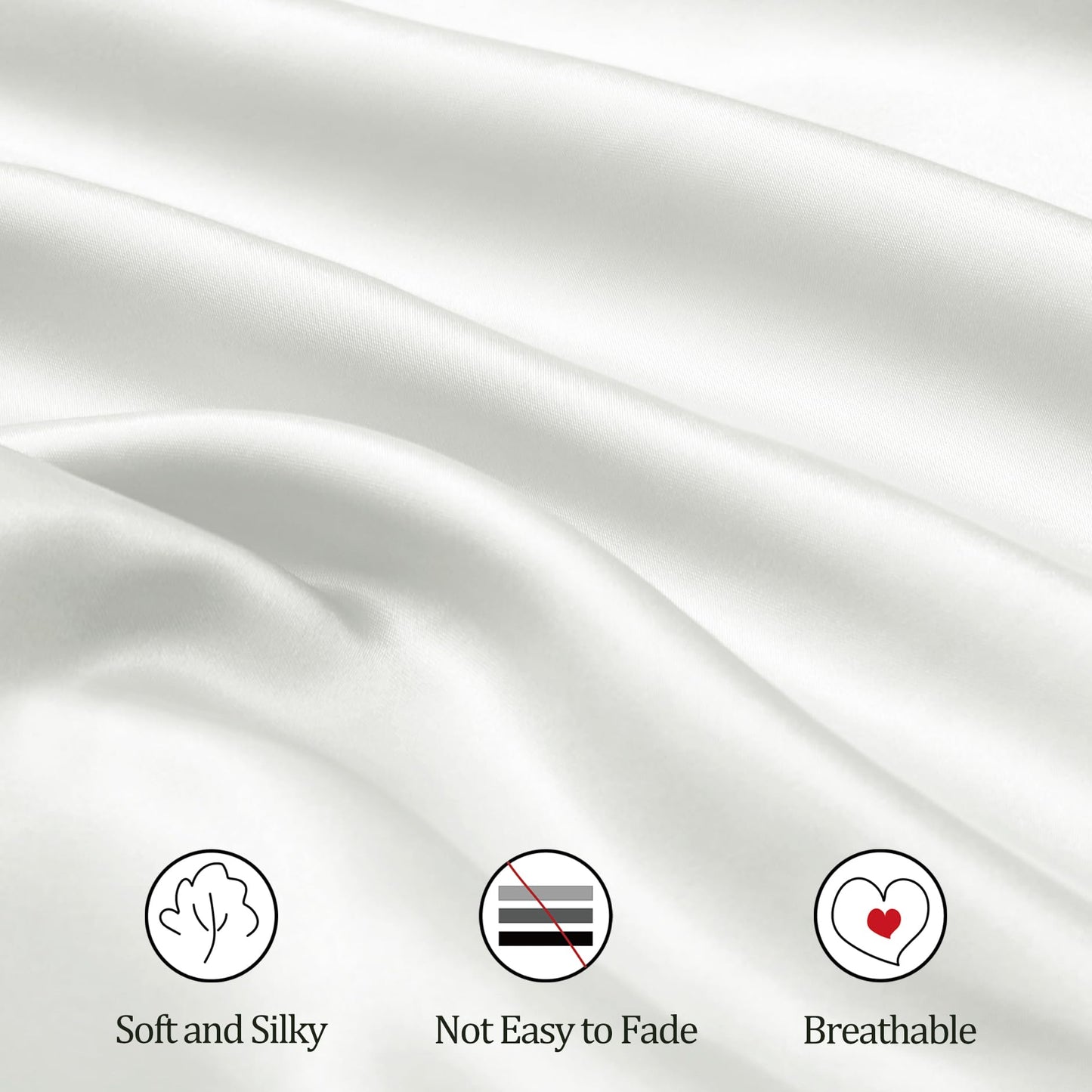 Ersmak 2 Pack Satin Crib Sheets for Baby, Silky Comfy Breathable Crib Sheets for Standard Crib and Toddler Mattresses (White, 28 x 52 x 9 in)