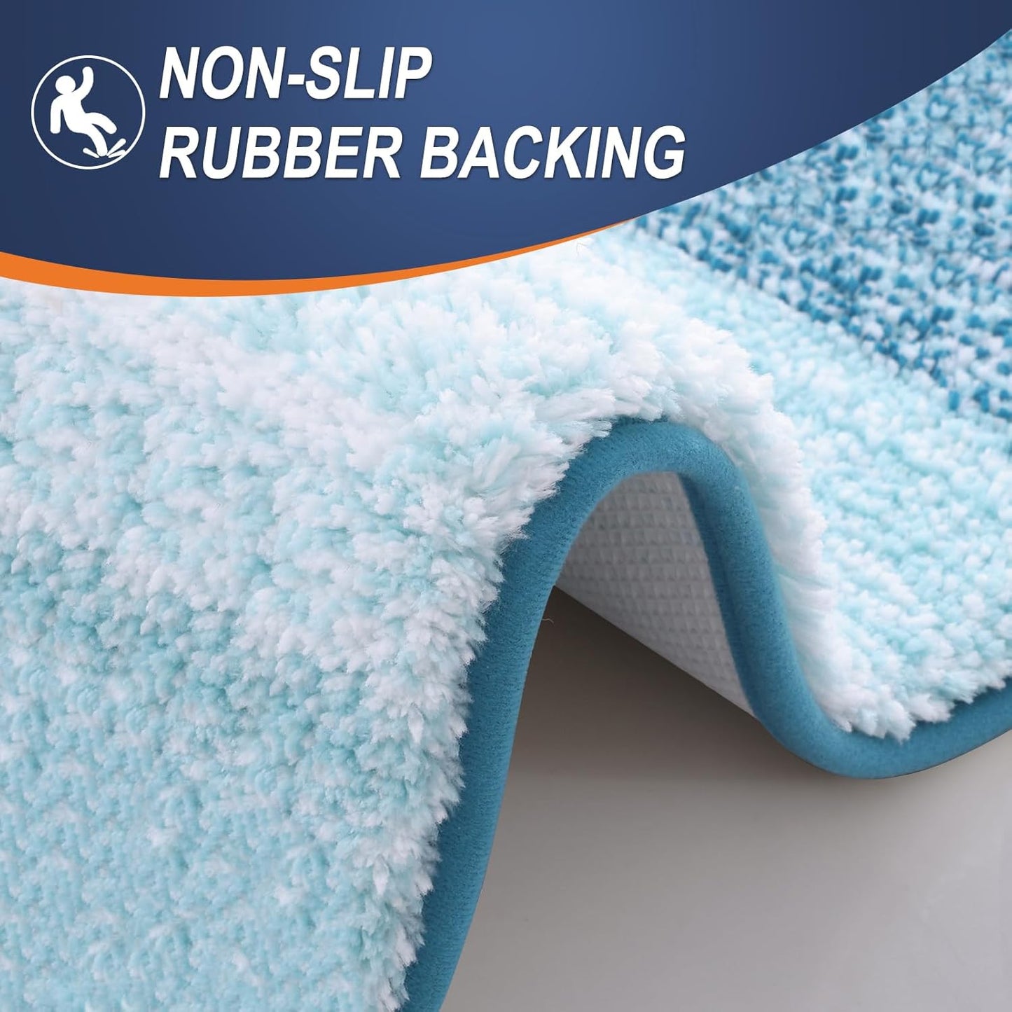 OLANLY Bathroom Runner Rug - Extra Soft Microfiber Mat with Rubber Backing | Quick Dry, Washable, 70x24 in Peacock Blue
