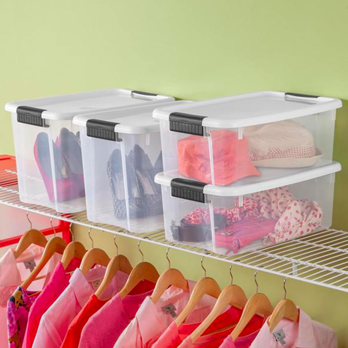 Sterilite 12-Pack Ultra Latching Storage Bins - Clear Plastic 30 Quart Heavy-Duty Organizers for Home & Office