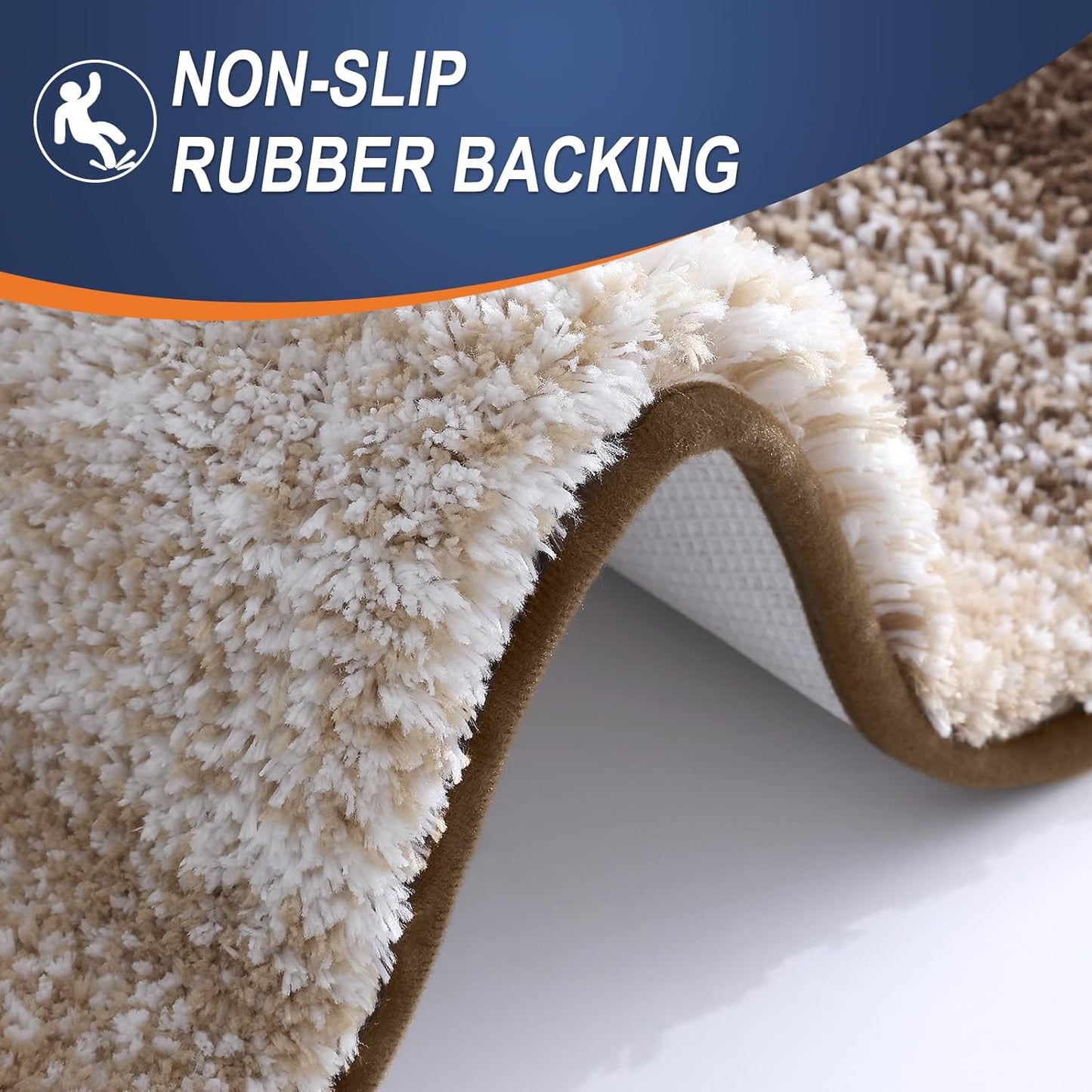 OLANLY Large Bathroom Rugs - Extra Soft Microfiber Mat, Quick Dry & Washable, 45x27, Light Brown