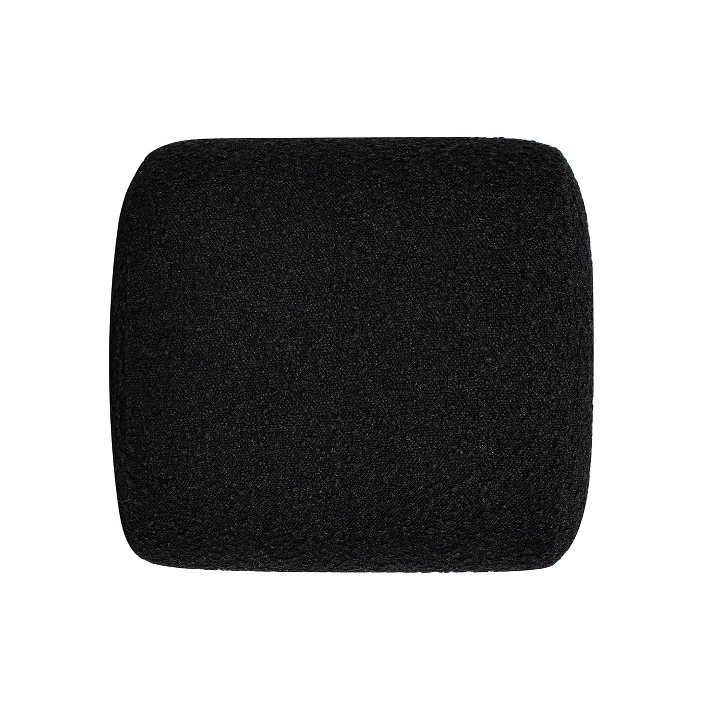 Jennifer Taylor Home Bridge 16" Arched Upholstered Footstool Ottoman, Ebony Black Boucle