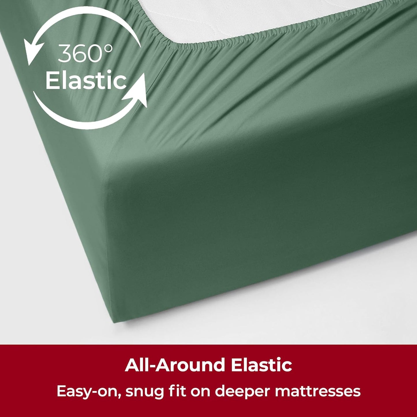 Mellanni Extra Deep Twin Sheets - Hotel Luxury Bedding | Ultra Soft, Cooling, Stain Resistant (Emerald Green)