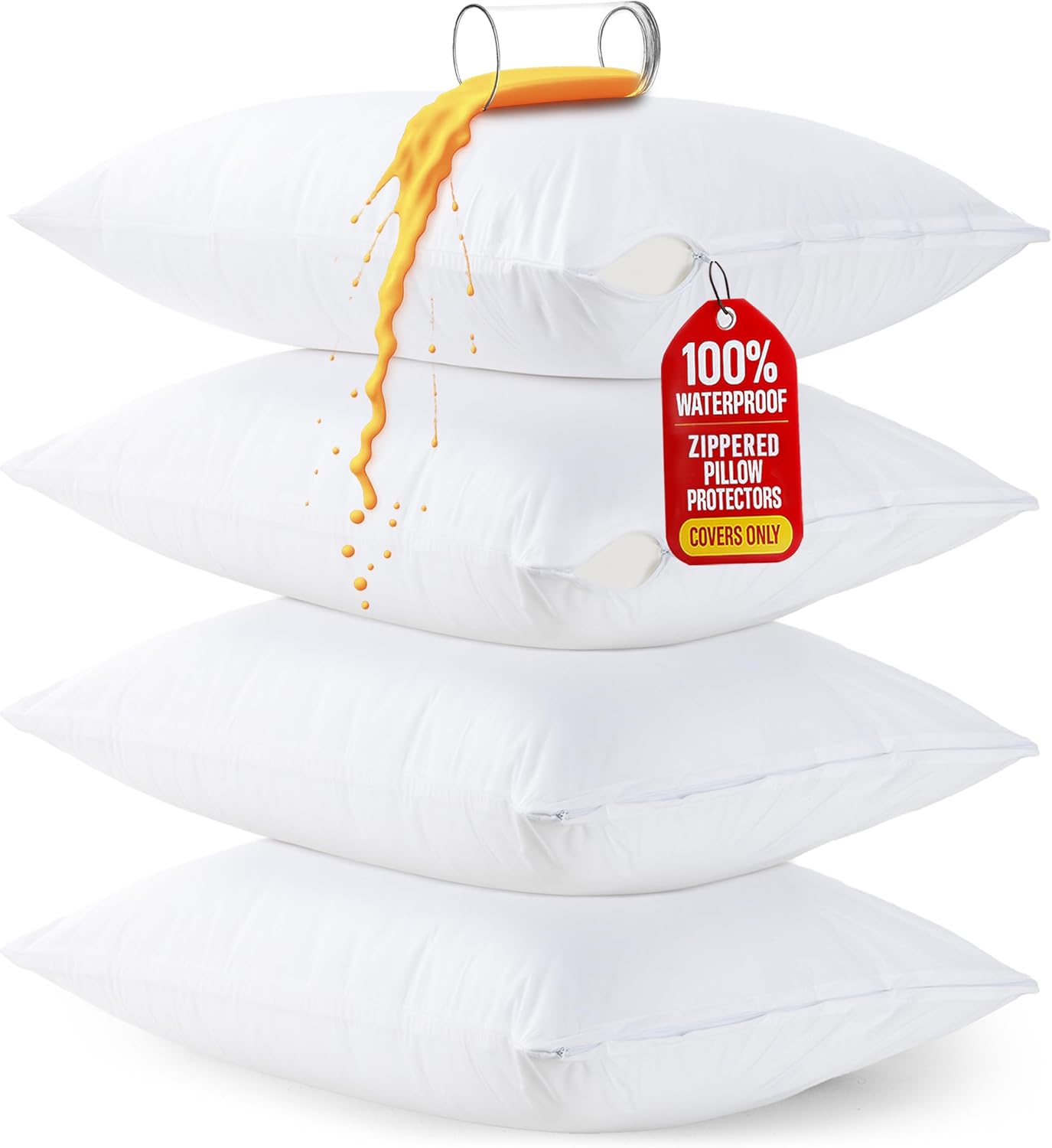 Utopia Bedding Pillow Protectors - Toddler Size, Zipper Closure, Bed Bug & Dust Mite Proof, Waterproof (White)
