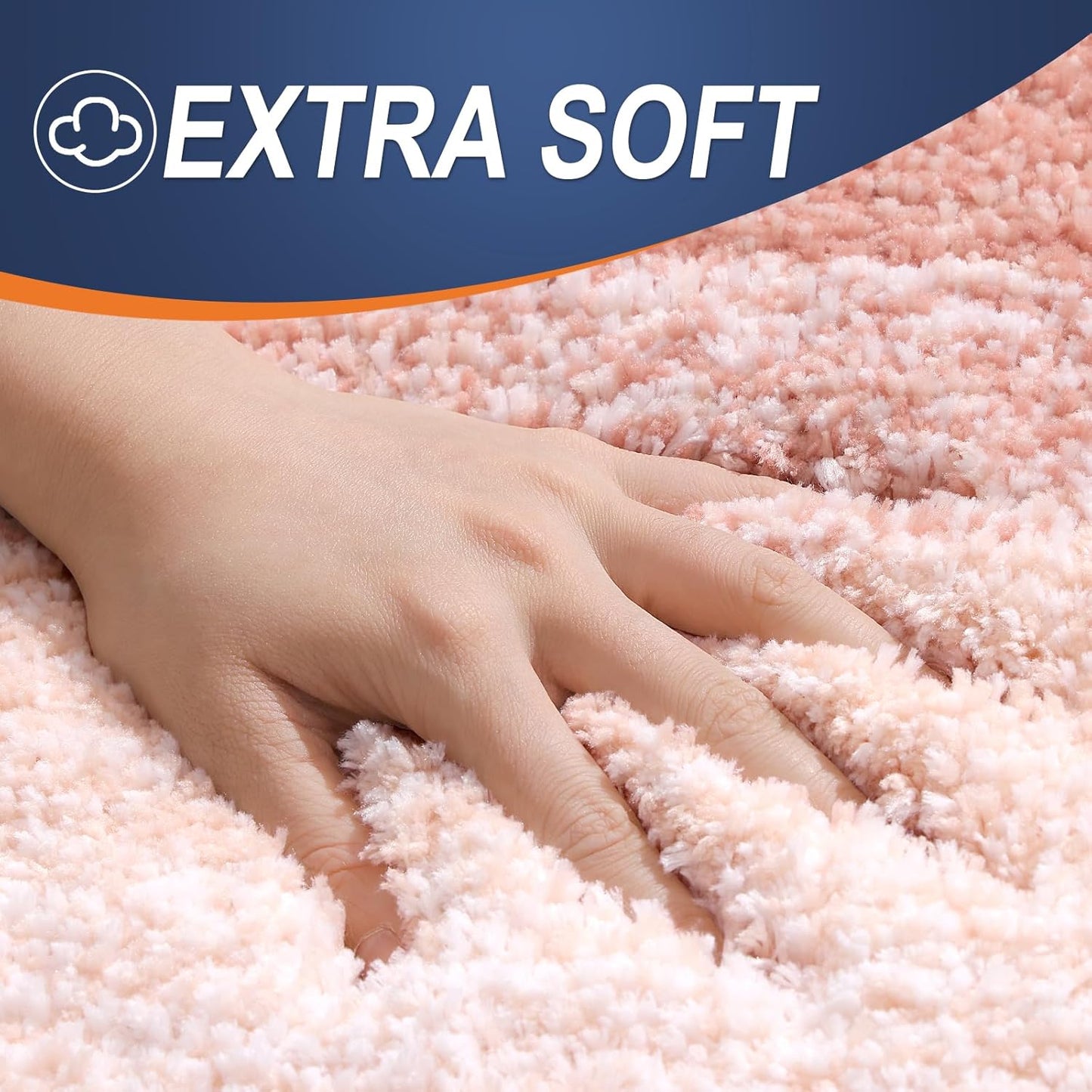 OLANLY Bathroom Rugs - Extra Soft Microfiber Mat with Rubber Backing | Quick Dry, Machine Washable - 36x24, Peach