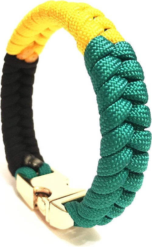 Flag of Jamaica Mens & Women Paracord Survival Bracelet Jewelry Jamaican Flag (Size 8.0 inches)