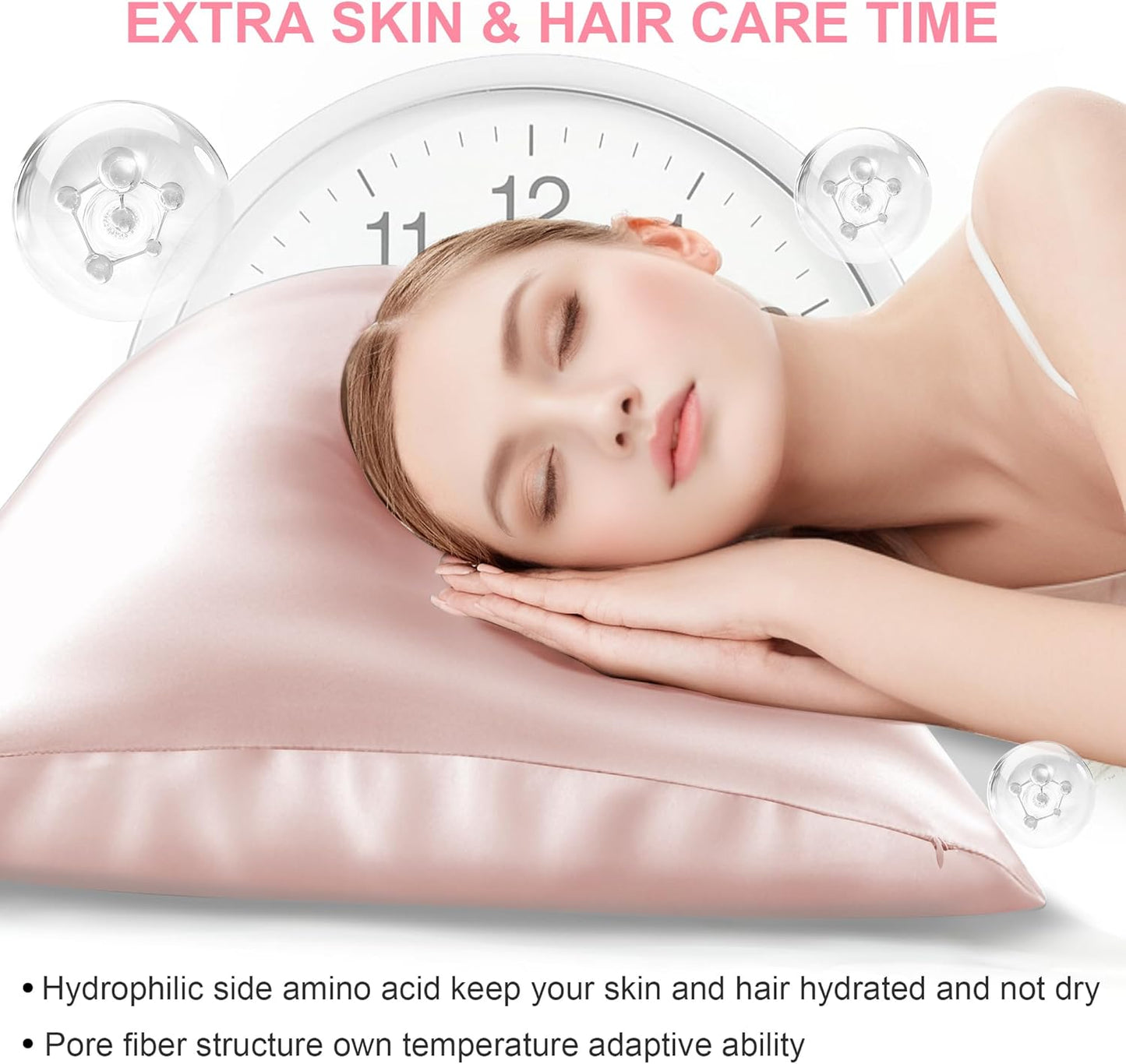 Mulberry Silk Pillowcases by Skiennix - Standard Size, Hidden Zipper for Hair & Skin Care | Coral Pink Set of 2