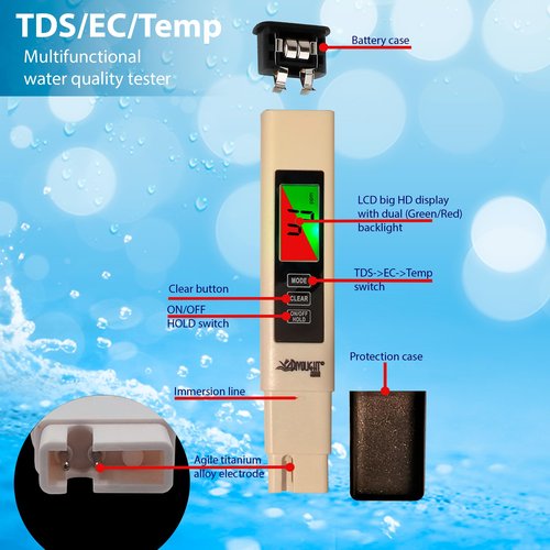 Divolight 4-in-1 Digital pH/ORP / H2 / Temp Meter with ATC, 0.01 Resolution High Accuracy Hydrogen Concentration Tester for Drinking Water Hydroponics Aquariums Swimming Pool Laboratory