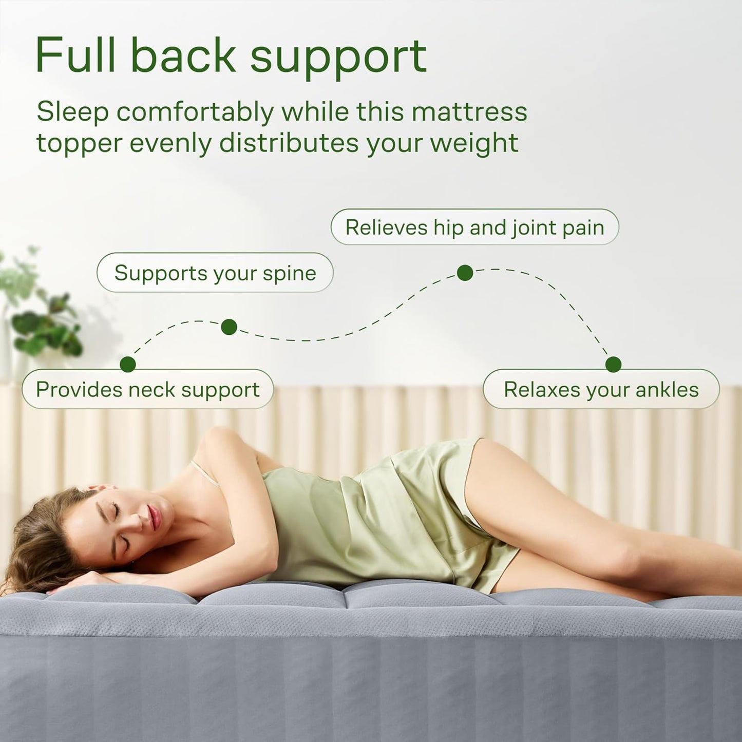 Niagara Sleep Solution Ultra Soft Mattress Topper - Bamboo Pillow Top for Back Pain Relief | Full XL Size, Gray