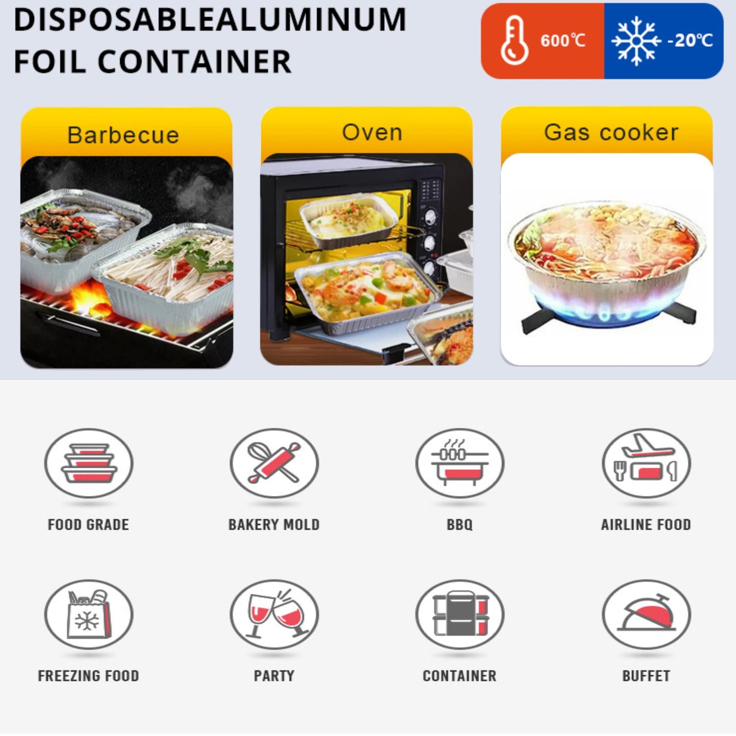 WHDepot 8'' Inch Round Tin Foil Pans Disposable Aluminum Pans with Clear Lids (30 Pack), Freezer & Oven Safe - For Baking, Cooking, Storage, Roasting, & Reheating, Recyclable, Pack of 30