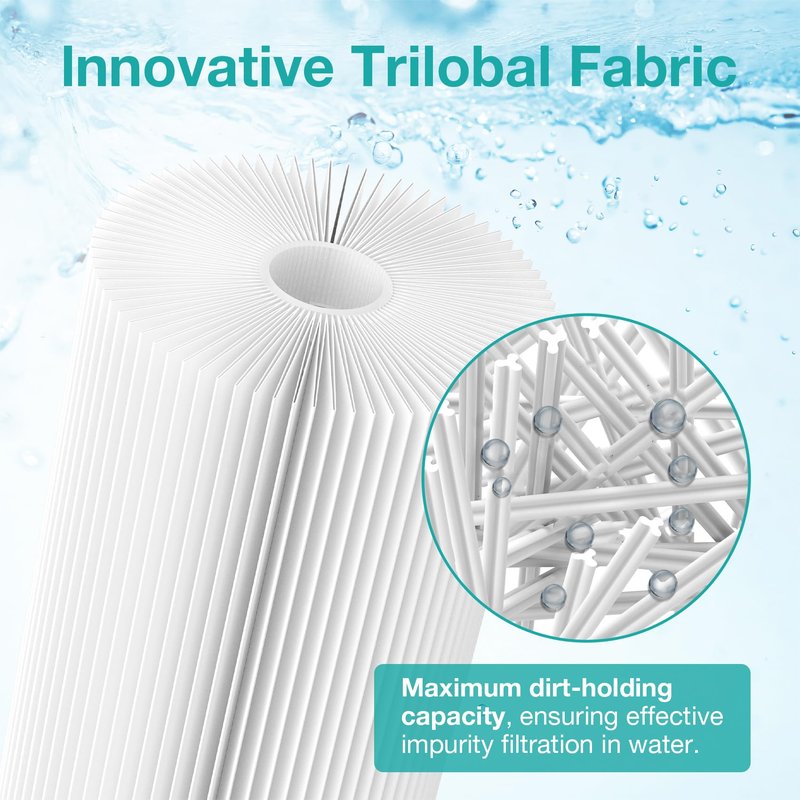 SimPure 10"x4.5" Pleated Sediment Water Filter, 50 Micron Whole House Water Filter Cartridge for Well Water Compatible with FXHSC, ECP20-BB, R50-BBSA, CB1-SED10-BB (4 Pack)