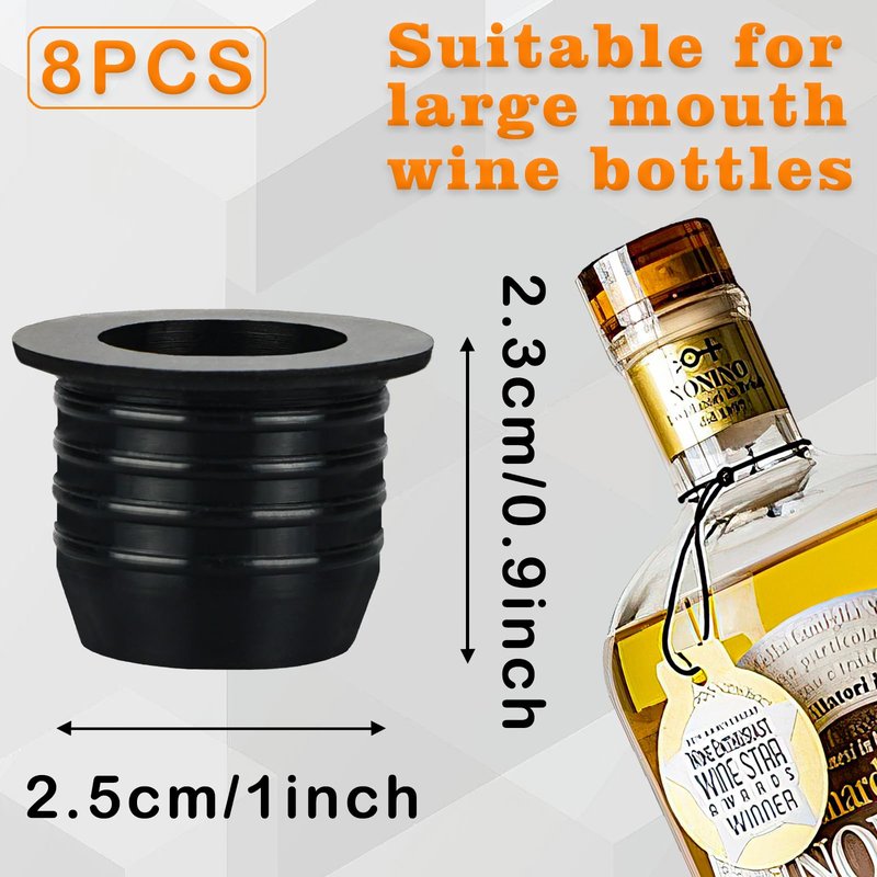 8 Pack Liquor Pour Spout Adapters, Pour Spouts for Large Neck Liquor Bottles, Liquor Bottle Pourers for Alcohol Olive Oil up to 1 inch/25 mm Neck