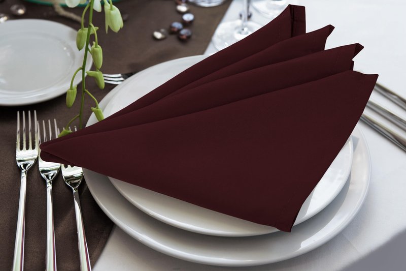 Utopia Home [288 Pack, Burgundy] Cloth Napkins 17x17 Inches, 100% Polyester Hemmed Edges, Washable and Reusable Ideal for Parties, Weddings and Dinners