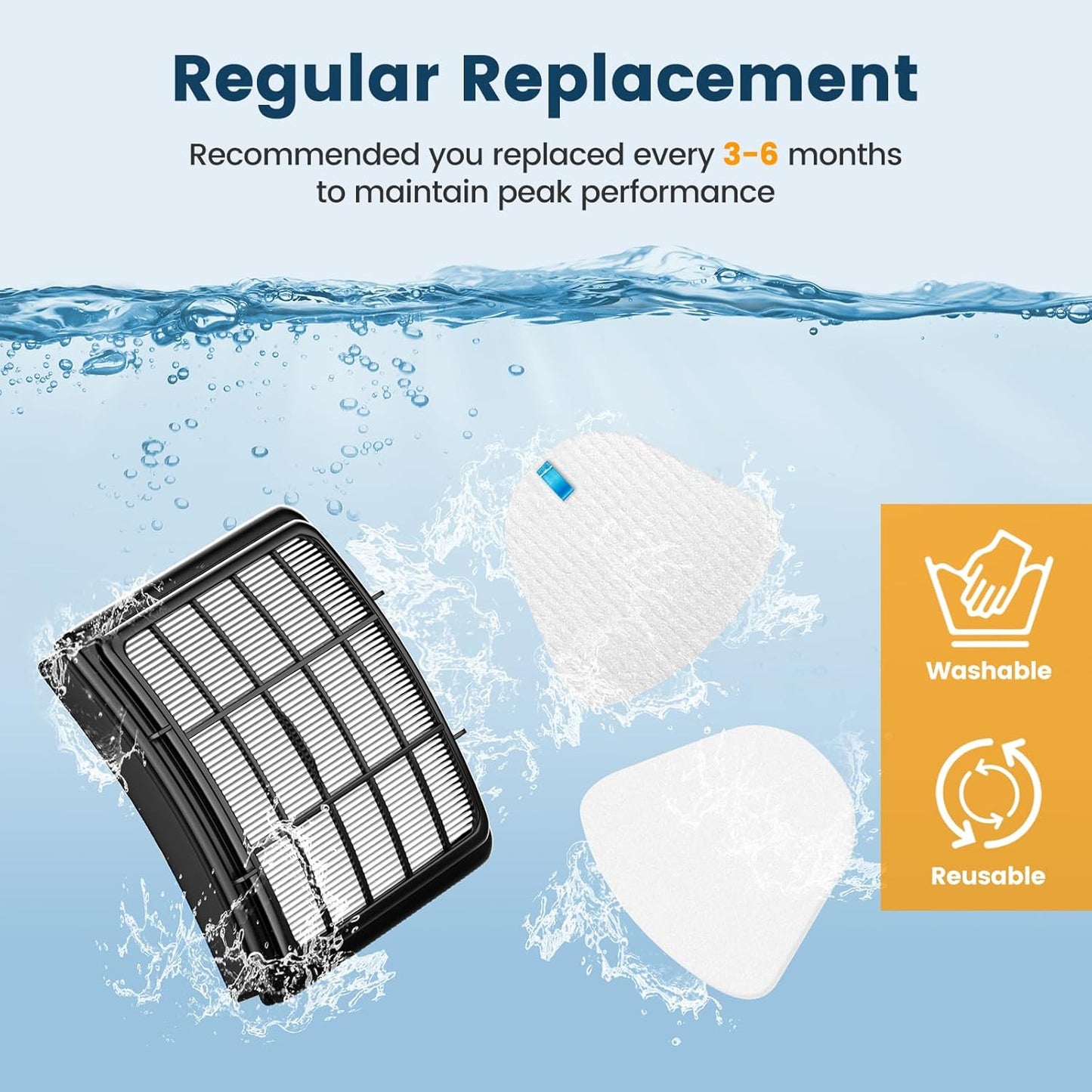 Skiennix Shark Vacuum Filter Replacement - 2 + 4 Pack Compatible with ZU503AMZ, NV350, NV360 | High-Efficiency Parts