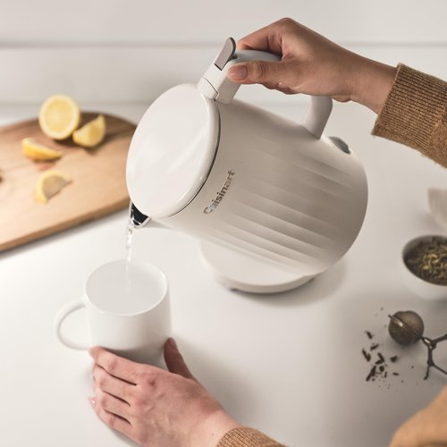 Cuisinart Soho 1-Liter Double Wall Electric Hot Water Kettle, Tea Kettle with Stainless Steel Interior, One Touch Operation to Boil Water for Tea, Hot Cocoa, or Instant Oatmeal, CK-10TR, Truffle
