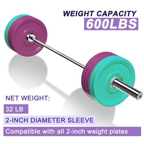Olympic Barbell Curl Bar EZ Bar 4/5/6/7 FT Barbell Bar 300/400/500/600 Weight Capacity Strength Training Bar for Home Gym