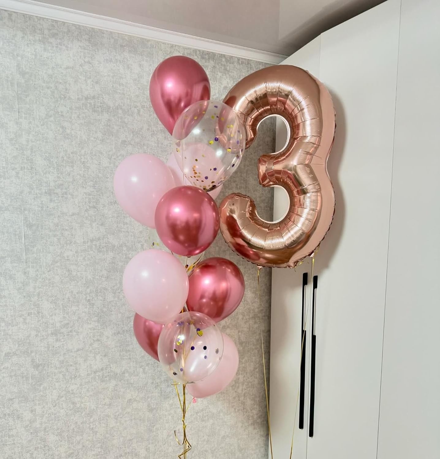 Rose Gold Number 17 Balloon - 40 Inch Birthday Decoration for 17th Birthday Parties