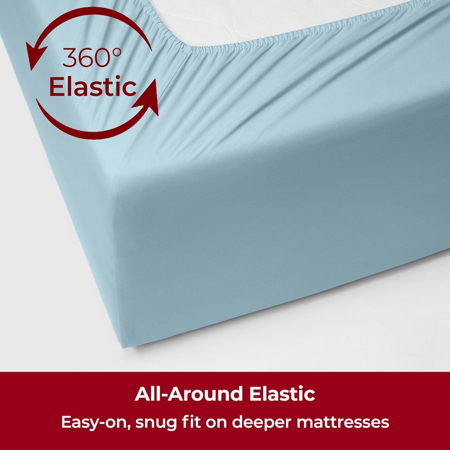 Mellanni Extra Deep Twin Sheets - Hotel Luxury Bedding Set | Ultra Soft, Cooling, Wrinkle-Resistant (Aqua)