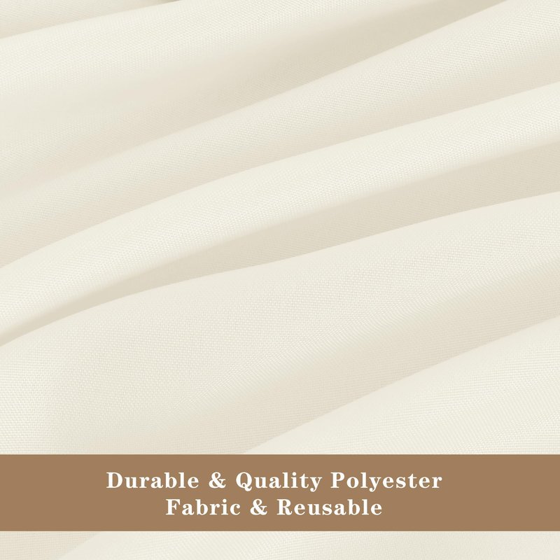 Fitable Elegant Rectangle Table Clothes, 6 Pack - 90 x 132 Inch, Ivory - Reusable and Washable Tablecloths, Polyester Fabric Table Covers for Wedding, Party, Banquet, Formal Events