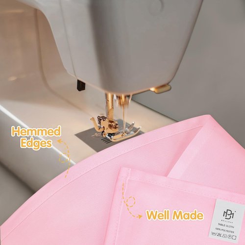 BRILLMAX 6 Pack Pink Tablecloths 90 x 156 Inch for 8ft Rectangle Tables - 150 GSM Polyester Fabric, Floor Length Drop, Water, Stain & Wrinkle Resistant Cloth Cover for Wedding Reception Banquet
