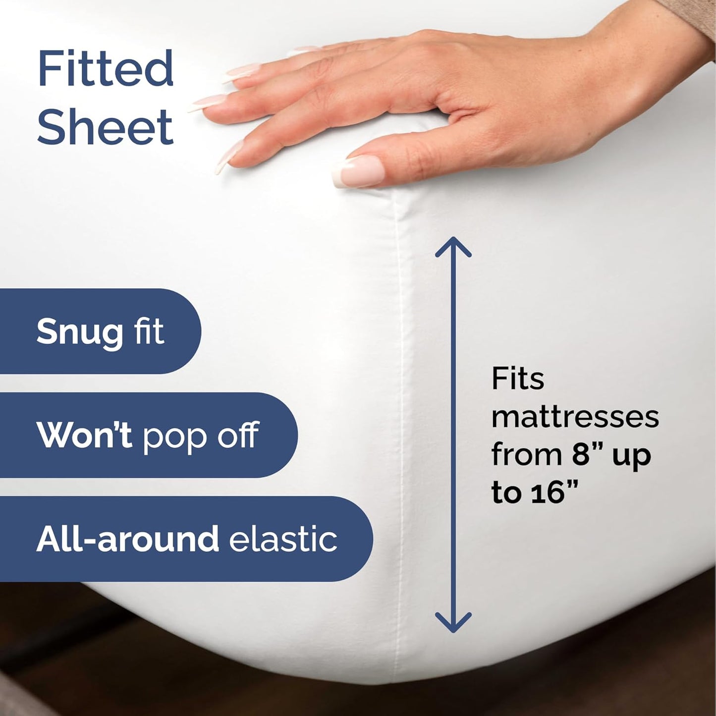 4pc White Sheet Set by Hotel Luxury | Queen Size Duvet Cover, Fitted & Flat Sheets, Pillow Cases - Breathable & Cooling Bedding