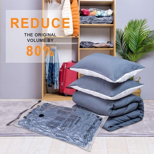 GONGSHI Vacuum Storage Bags, Space Saver Seal Bags For Clothing, Travel Luggage,Blankets, Comforters, Pillows, Clothes Storage.10 Medium