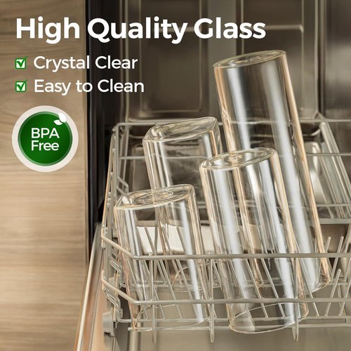 ComSaf Glass Food Storage Jars Set of 9 - Clear Containers with Lids for Pantry Organization | Ideal for Spices, Oats, Coffee, and Sugar