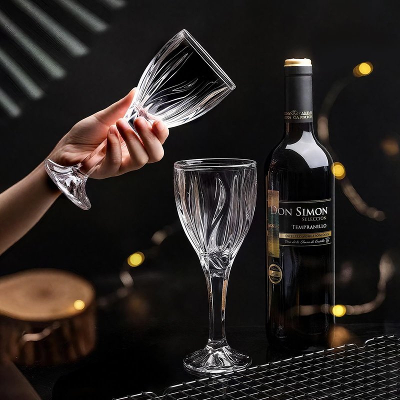 KAMMAK Wine Glasses Set of 2, 8 oz Hand Blown Crystal Bordeaux Wine Glasses, Smooth Rim & Long Stem, Perfect for Red & White, Daily Use, Wedding Anniversary or Birthday Gift with Gift Box, Ocean