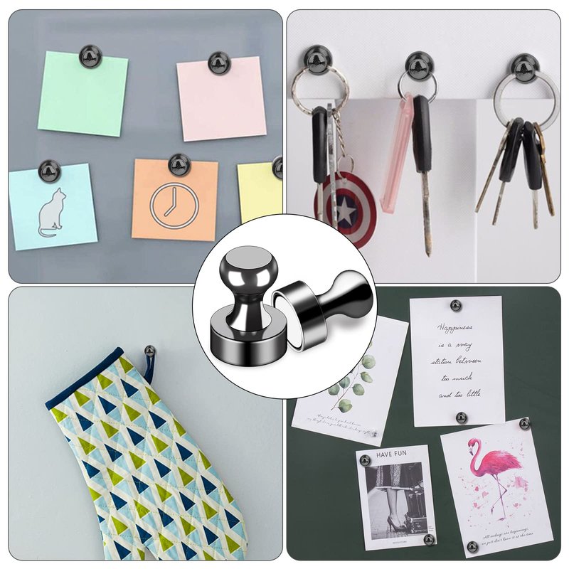LOVIMAG Fridge Magnets 25Pcs Refrigerator Whiteboard Small Strong Magnet Classroom Kitchen Accessories Decorative Locker Set Decor Must Haves Office Calendar Refrigerador Magnetic Cute Crafts Black