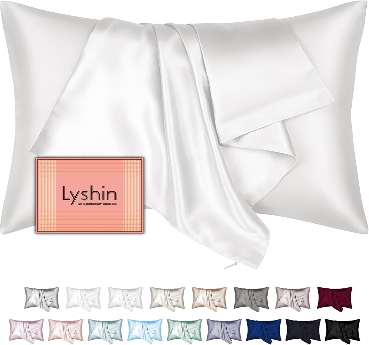 Skiennix Mulberry Silk Pillowcase - Queen Size, Hidden Zipper, Soft & Breathable for Hair & Skin | Ivory