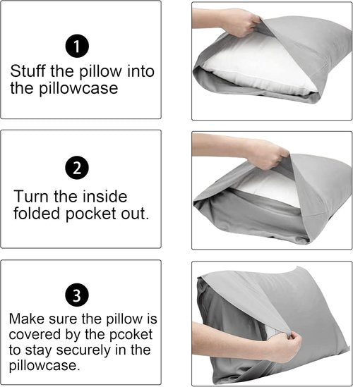 FLXXIE Pillow Cases - Soft Microfiber Standard Size Pillow Covers | Wrinkle & Stain Resistant, 20x26, Purple - 2 Piece Set