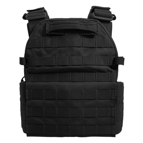 ULIONTAC Tactical Chest Training Clothing Suit with Quick Release Buckle Rig Mag Pouch ROC System Laser Cutting Adjustable (BK)