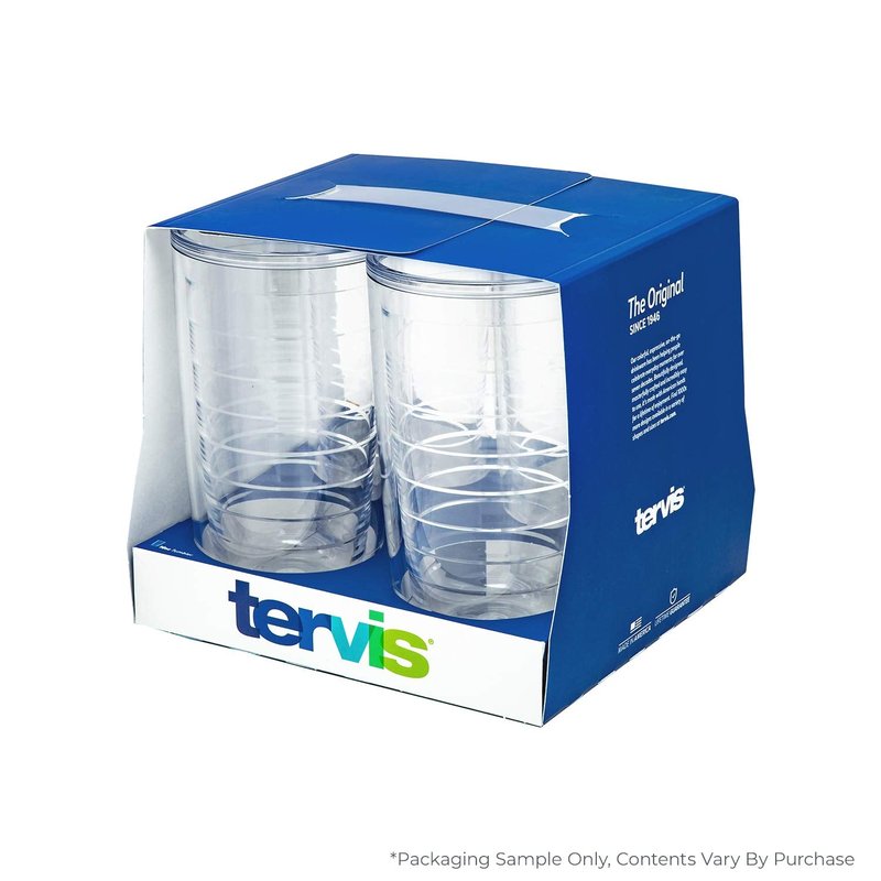Tervis Yao Cheng Green Crystal Made in USA Double Walled Insulated Tumbler Travel Cup Keeps Drinks Cold & Hot, 16oz 4pk, Hexagon Green Blue