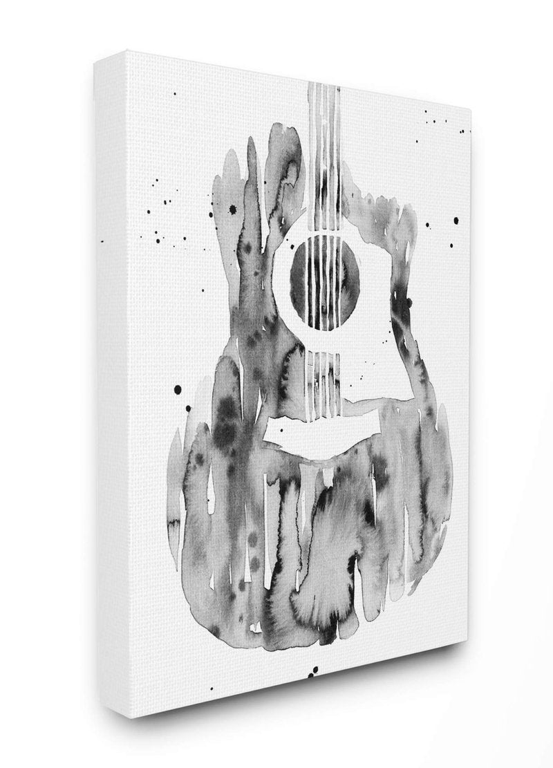 Abstract Guitar Watercolor Pattern Painting'| Canvas Art