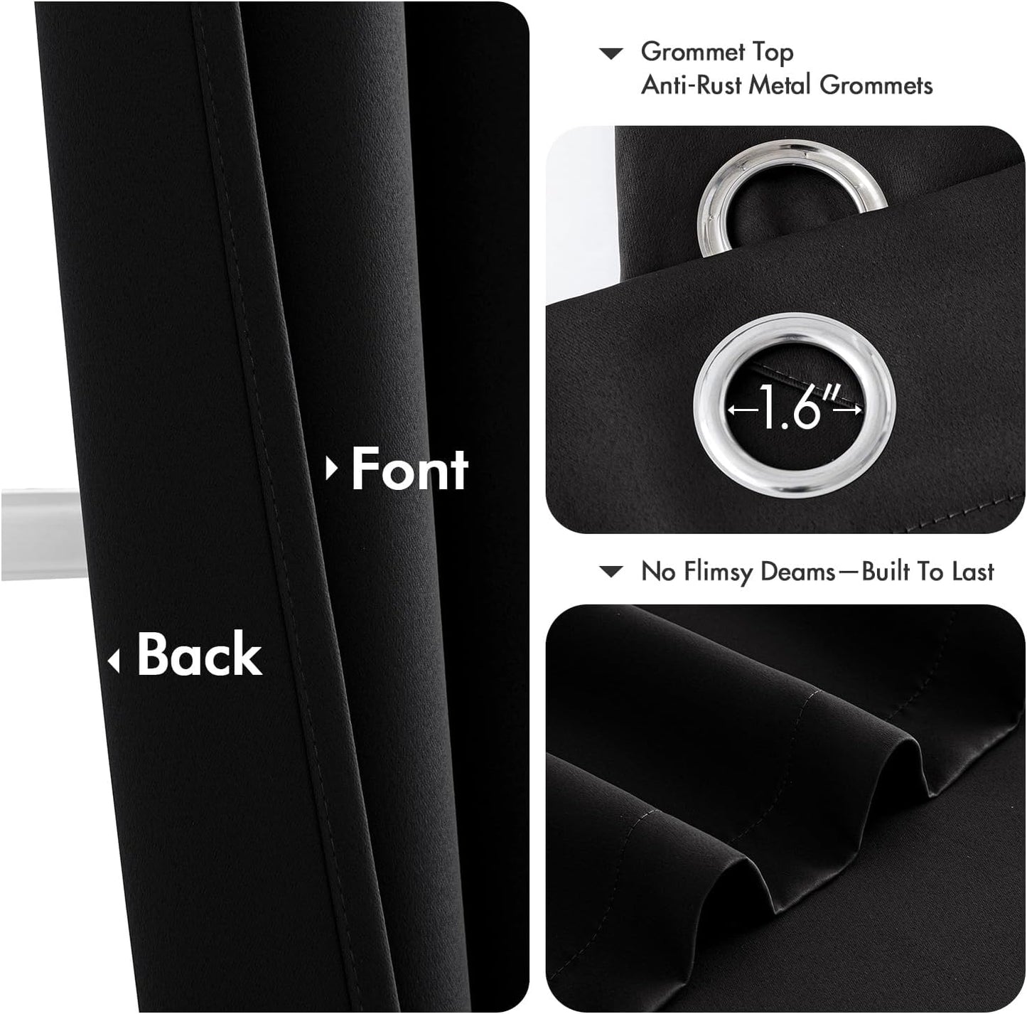 MIULEE Blackout Curtains - Thermal Insulated Room Darkening Drapes | 86-Inch Grommet Top Panels