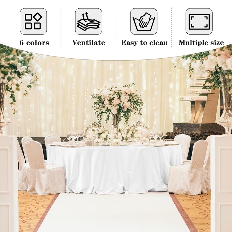 Fitable 6 Pack Navy Round Table Clothes - 70 Inches in Diameter - Stain Resistant and Washable Tablecloths, Polyester Fabric Table Covers for Wedding, Party, Banquet, Gathering