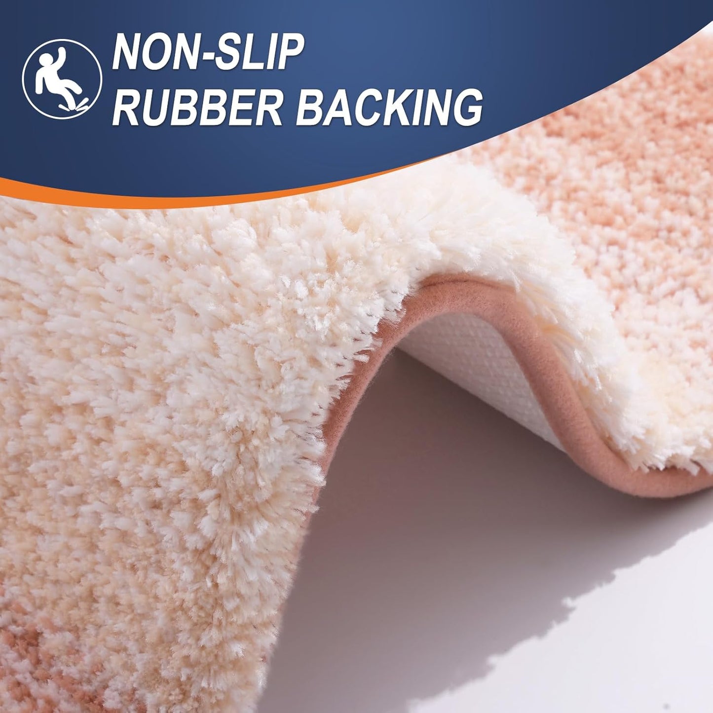 OLANLY Bathroom Runner Rug - Extra Soft Microfiber Mat | Quick Dry, Washable, 47x24 Inches, Peach