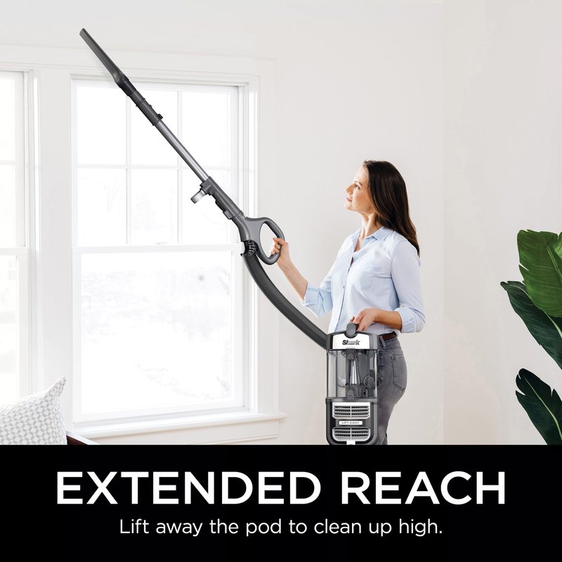 Shark UV730 Navigator Lift-Away Upright Vacuum, PowerFins HairPro Self-Cleaning Brushroll, HEPA Filter with Anti-Allergen Technology, LED Headlights, Swivel Steering, Gray (Renewed)