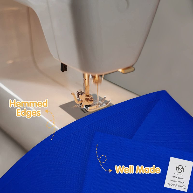 BRILLMAX 8 Pack Royal Blue Tablecloths 70 x 120 Inch for 6ft & 8ft Rectangle Tables - 150 GSM Polyester Fabric, Universal Fit, Water, Stain & Wrinkle Resistant Cloth Cover for Wedding Banquet