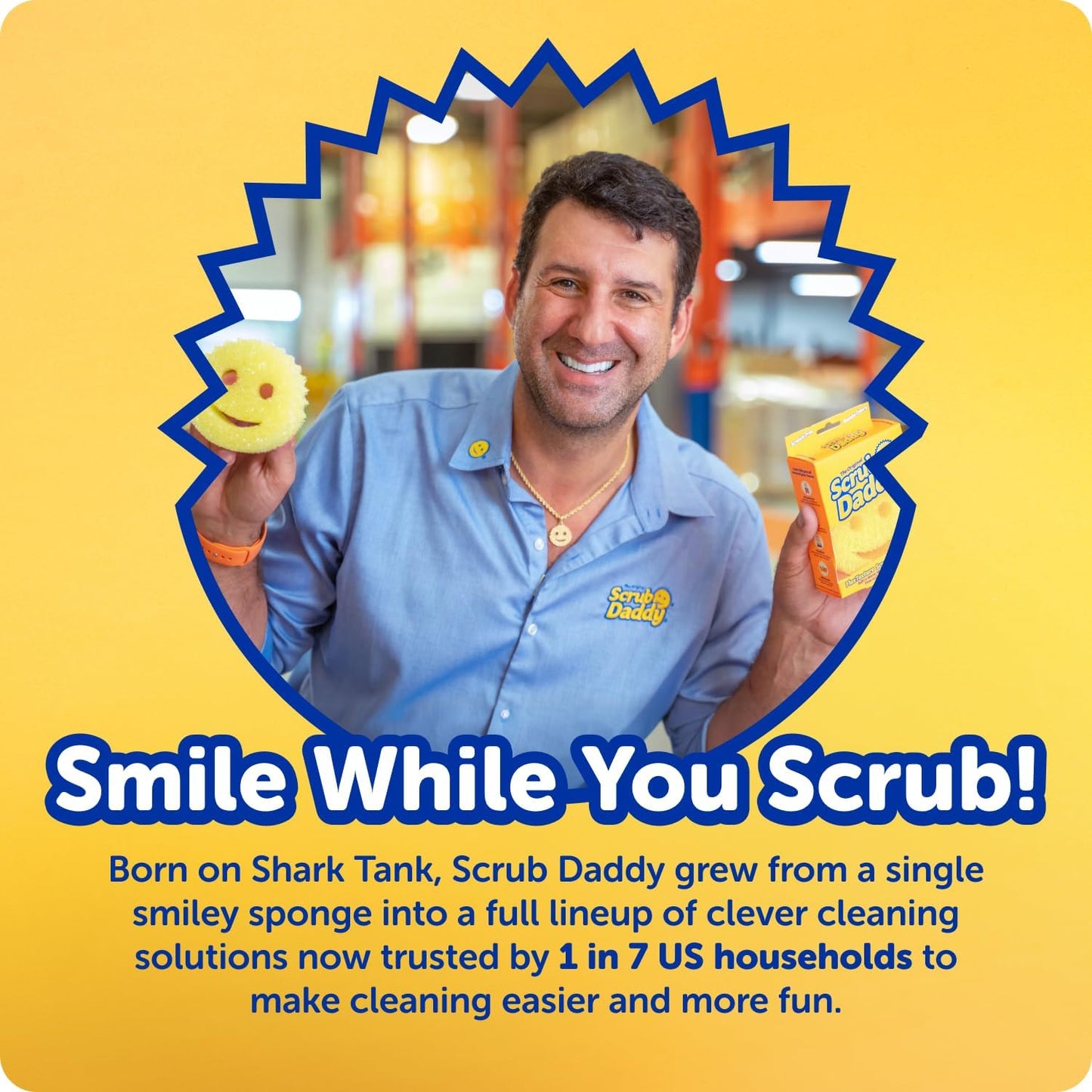 Scrub Daddy BBQ Daddy Grill Cleaner Kit - Bristle-Free Brush & 2 Steel Scour Sponges | 4 Count