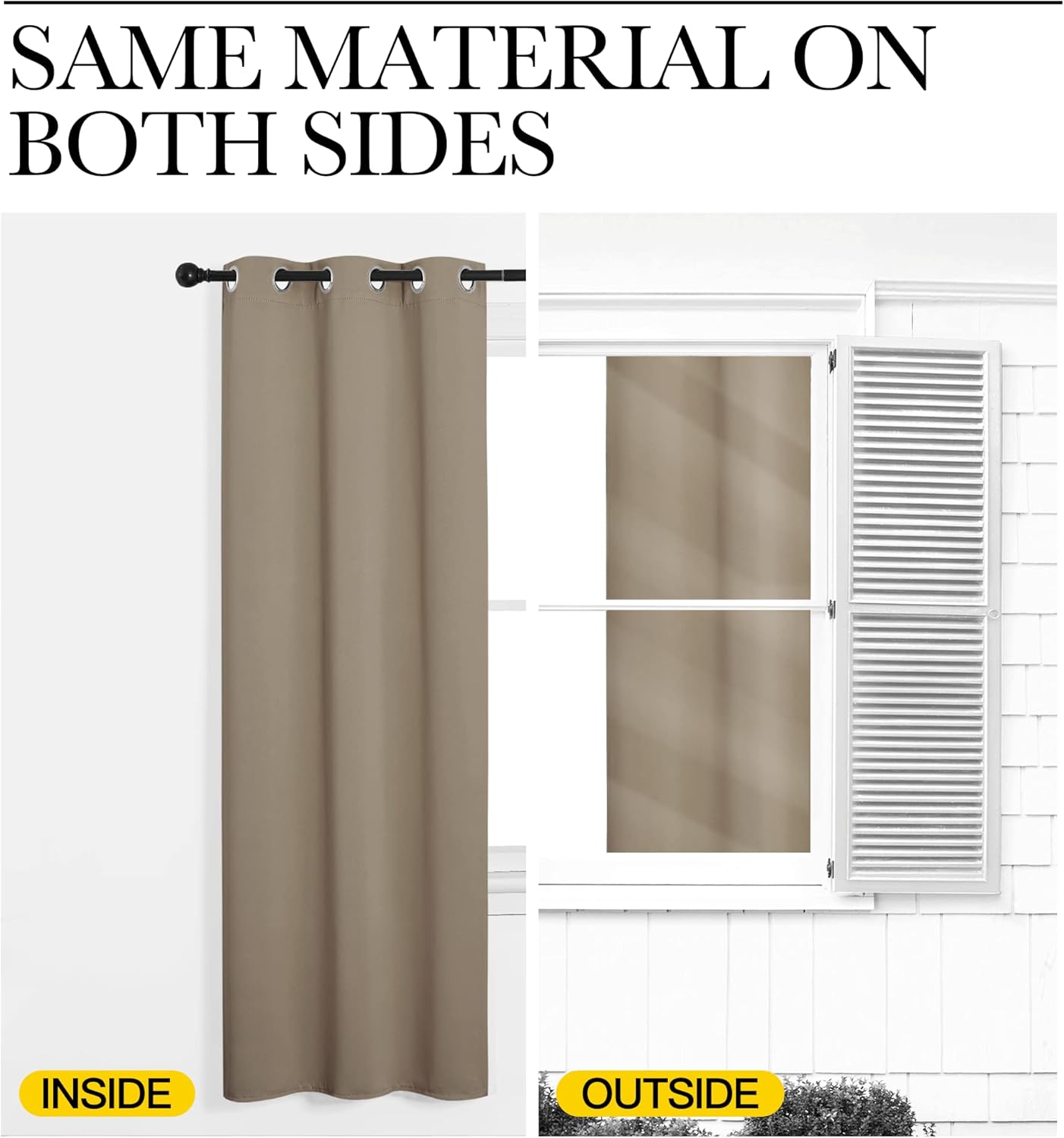 NICETOWN Blackout Curtain Panels - Thermal Insulated Draperies in Taupe | 29x40 Inch, 1 Pair