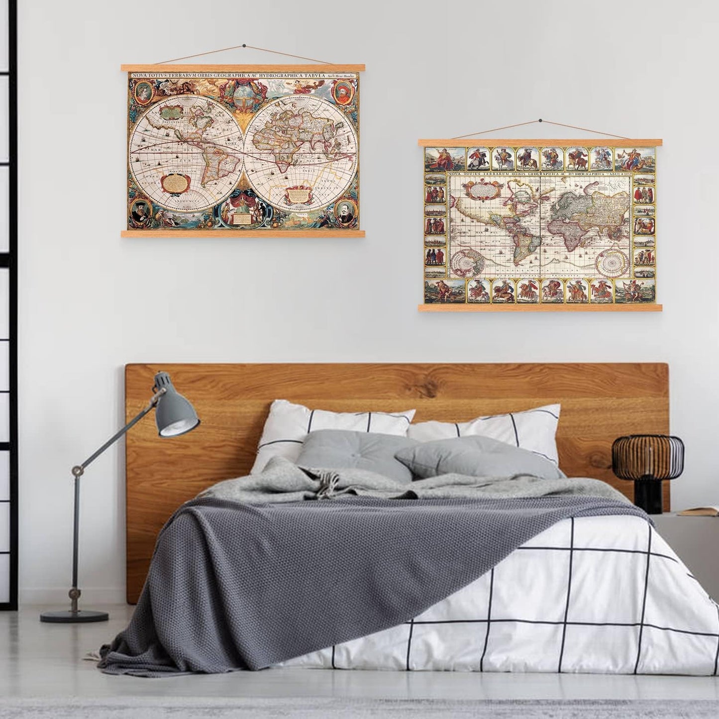 Benjia Magnetic Light Wood Poster Frame - Versatile Hanger for Photos & Artwork | 40" Teak Color