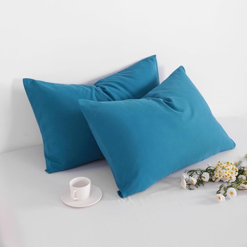 FLXXIE Pillow Cases - Soft Microfiber Standard Size Pillow Covers | Wrinkle & Stain Resistant, Teal, 20x26 (2 Pack)