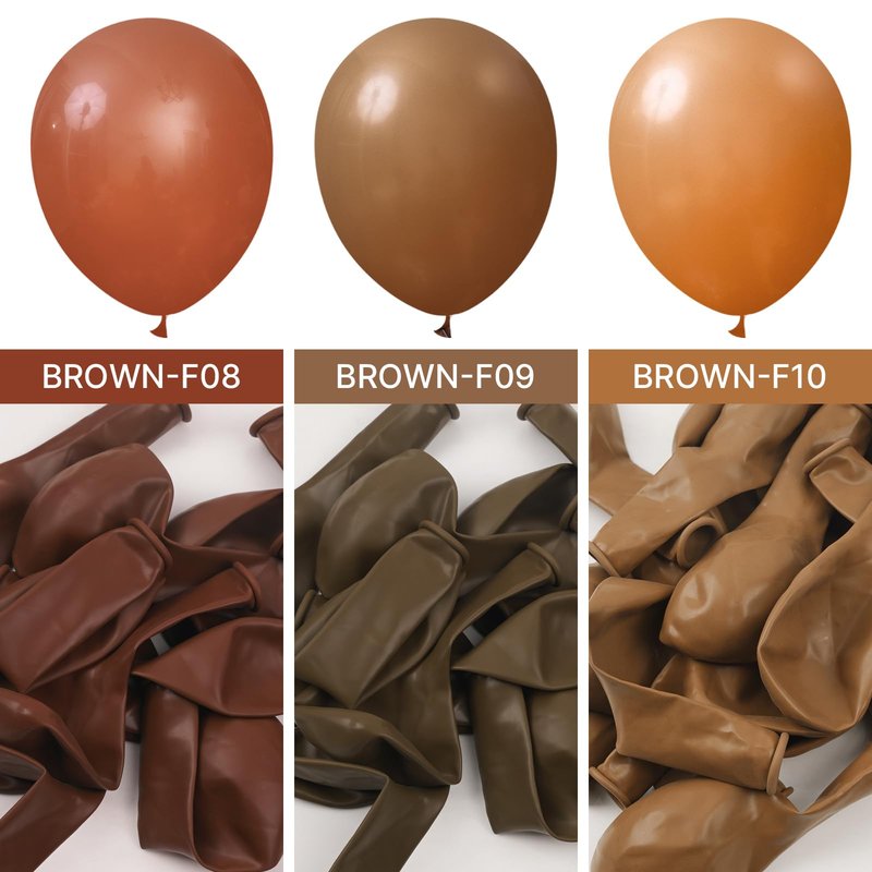 PartyWoo Dark Brown Balloons 140pcs Different Sizes of 18 12 10 5 Inch Boho Neutral Coffee Tan Balloon Arch Kit Garland for Birthday Boy Baby Shower Jungle Safari Fall Party Decorations Brown-F08